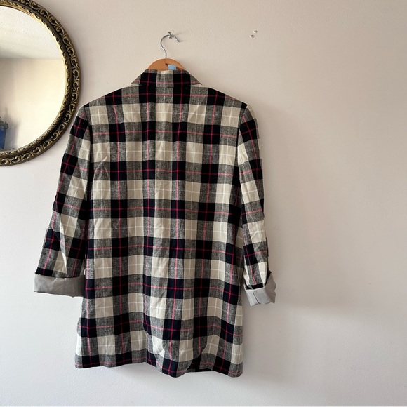 SAG HARBOR | Vintage Neutral Plaid Button-Down Blazer - Picture 4 of 4